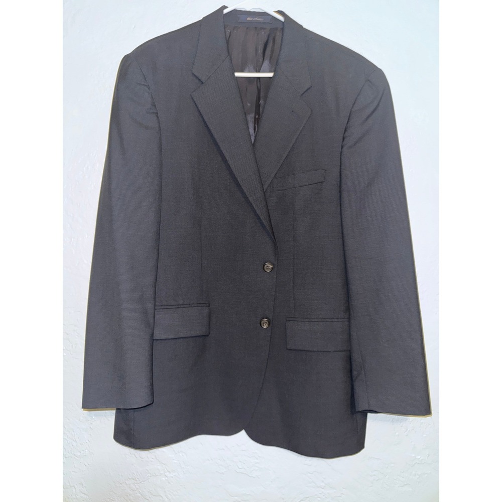 Chaps Ralph Lauren Mens Wool Blazer Jacket 44L Navy Blue 2 Button Made in Canada